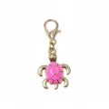 Gold Alloy Pink Turtle Charm With Lobster Clasp DIY Jewelry Pendant Keychain Accessory - Turtle Pendant (D5-54) / 1 Pack (36x15mm) / Gold/Pink