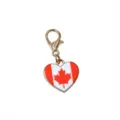 Canada Flag Heart Pendant With Lobster Clasp DIY Alloy Jewelry Accessory 31x16mm - Canada Flag Style