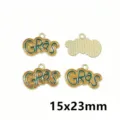 Mardi Gras émail alliage pendentif breloques DIY bijoux accessoires 15x23mm fournitures - AL3-59