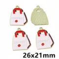 Cute coffee bag enamel alloy charms DIY jewelry making accessories 26x21mm pendants craft - AL1-17 Coffee Bag