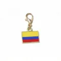Colombia flag alloy pendant with lobster clasp DIY jewelry accessory, compact size 30x16mm. - Colombia Flag