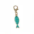 Gold tone alloy lobster clasp with turquoise enamel fish charm pendant for DIY jewelry making. - Small Fish Pendant (37x7mm) / 1.5g / Blue
