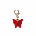 Red Acrylic Butterfly Pendant Charm with Alloy Lobster Clasp DIY Jewelry Accessory Item - Butterfly Pendant (SG-AF7-39)