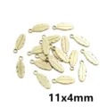 Gold stainless steel feather charms pendants for DIY handmade jewelry making 11x4mm - Feather Pendant F4-55 / 0.2g (11x4mm) / Gold