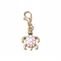 Ciondolo tartaruga in lega dorata smaltato rosa con moschettone accessorio gioielli DIY. - Ciondolo Tartaruga (D5-56)