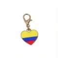 Gold-toned lobster clasp Colombia flag heart pendant, alloy oil-drop DIY jewelry accessory - Colombia Flag Style