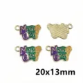 Mardi Gras enamel alloy clown mask charms glitter pendant jewelry DIY accessories 20x13mm - AL3-64