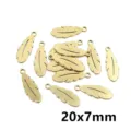 Stainless steel gold feather charms pendants for DIY handmade jewelry necklaces keychains 20x7mm - Feather Pendant F4-56 / 0.7g (20x7mm) / Gold