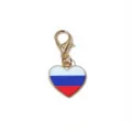 Alloy enamel heart national flag pendant with lobster clasp for DIY jewelry making accessories. - Multi-Country Flag Style