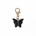 Gold lobster clasp black glitter butterfly charm pendant DIY jewelry making accessories parts - Butterfly Pendant (SG-I4-02)