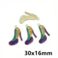 Mardi Gras high heel alloy enamel charms carnival shoe pendant DIY jewelry making accessories - AL3-46