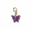 Purple Glitter Acrylic Butterfly Pendant Charm with Gold Lobster Clasp for DIY Jewelry - Butterfly Pendant (SG-I4-03)