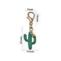 Pendentif cactus en émail et alliage avec fermoir mousqueton pour accessoires bijoux DIY parts - SG-C5-30 (Cactus Dessin Animé)