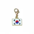 Korean Flag Alloy Drip Oil Pendant With Lobster Clasp DIY Jewelry Accessory Gold - Korea Flag