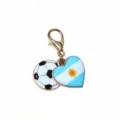 Argentina flag heart soccer ball alloy keychain pendant charm DIY jewelry accessories - Argentina Flag Football Pendant(SG-F4-26) / 1 Piece Pack (32x16mm)
