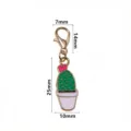 Pendentif cactus en alliage couleur or avec fermoir mousqueton accessoire de bijoux DIY - SG-K2-30 (Cactus Délicat)