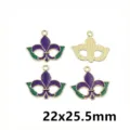 Mardi Gras Mask Enamel Alloy Pendant DIY Jewelry Making Charm Size 22x25.5mm Accessory - AL3-52