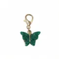 Green glitter acrylic butterfly charm pendant with gold lobster clasp for DIY jewelry making. - Butterfly Pendant (SG-I4-06)