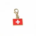 Swiss flag enamel pendant charm with lobster clasp alloy jewelry DIY accessory 30x16mm - Switzerland Flag