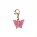 Pink glitter butterfly pendant with gold lobster clasp, cute DIY jewelry making accessory. - Butterfly Pendant (SG-I4-07)