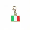 Italian Flag Enamel Charm Pendant with Lobster Clasp DIY Jewelry Making Accessories - Italy Flag