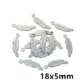 Stainless steel feather pendant charm for DIY jewelry making, necklaces, and keychains. - Feather Pendant P5-53 / 0.4g (18x5mm) / Steel