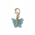Blue glitter acrylic butterfly charm with lobster clasp for DIY jewelry making variant. - Butterfly Pendant (SG-I4-08)