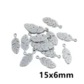 Stainless steel leaf feather pendant charms 15x6mm for DIY jewelry making necklace. - Feather Pendant P5-54 / 0.4g (15x6mm) / Steel