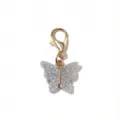 Acrylic Butterfly Alloy Pendant with Lobster Clasp DIY Jewelry Accessory Silver Glitter - Butterfly Pendant (SG-I4-09)