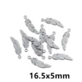 Stainless steel feather pendant charms for DIY jewelry making and necklace accessories. - Feather Pendant P5-55 / 0.4g (16.5x5mm) / Steel