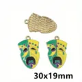 Carnival clown mask alloy pendant DIY jewelry making accessory charm size 30x19mm - AL3-72