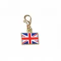 UK flag enamel pendant with gold lobster clasp DIY jewelry accessory charm 30x16mm - British Flag