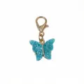 Blue glitter acrylic butterfly pendant with gold lobster clasp DIY jewelry charm accessory - Butterfly Pendant (SG-I4-10)