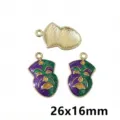Mardi Gras Carnival Clown Mask Alloy Enamel Pendant DIY Necklace Bracelet Jewelry Accessory - AL3-73