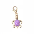 Ciondolo charm tartaruga smalto viola gancio aragosta lega oro accessorio gioiello - Ciondolo Tartaruga (D5-50)