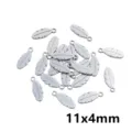 Stainless steel feather pendant charms for DIY jewelry making, necklace, and keychain 11x4mm - Feather Pendant P5-57 / 0.2g (11x4mm) / Steel