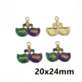 Carnival clown mask enamel alloy pendant charm DIY bracelet necklace jewelry 20x24mm - AL3-69