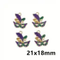 Mardi Gras mask metal charms alloy carnival pendant DIY jewelry making accessories 21x18mm - AL3-51