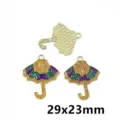 Carnival umbrella alloy pendant DIY jewelry accessories, charming enamel design, size 29x23mm. - AL3-55