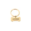Roestvrijstalen hondenhanger botvormig, personaliseerbare huisdier sleutelhanger. - Goud
