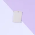 Stainless steel rectangular blank pendant for DIY jewelry making, smooth surface. - Steel