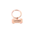 Roségoud roestvrijstalen hondenhut sleutelhanger hanger, gladde spiegelafwerking. - Roségoud