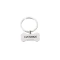 roestvrijstalen hond bot sleutelhanger hanger, personaliseerbaar metalen plaatje voor huisdieren. - Staalkleur