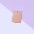 Stainless steel rectangle pendant detail shot, smooth laser engraving DIY jewelry blank. - Rose Gold
