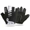 Heren vingerloze fiets handschoenen, ademende mesh antislip sport handschoenen buiten. - M / Slash Half-Finger Zwart
