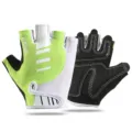 Ademende vingerloze fietshandschoenen antislip sport handschoenen voor heren in groen zwart. - M / Slash Half-Finger Groen