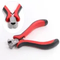 Manual end cutting pliers with red black handles for DIY jewelry making and wire cutting tools. - End Cutting Pliers(AH-22)