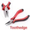 Mehrfache Spatzzange mit rotem und schwarzem Griff fur DIY Schmuck Werkzeug Variante - Gezahnte Flachzange(AH-29)