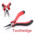 Rote und schwarze Flachzange fuer DIY Schmuckherstellung und Handwerk Praezisionsarbeit SKU. - Gezahnte Flachzange(AH-31)
