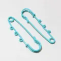 Colorful painted iron safety pin with hanging loops for doll charms crafting DIY 61x17mm - AJ4-37